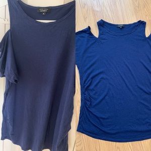 New look maternity navy cold shoulder top